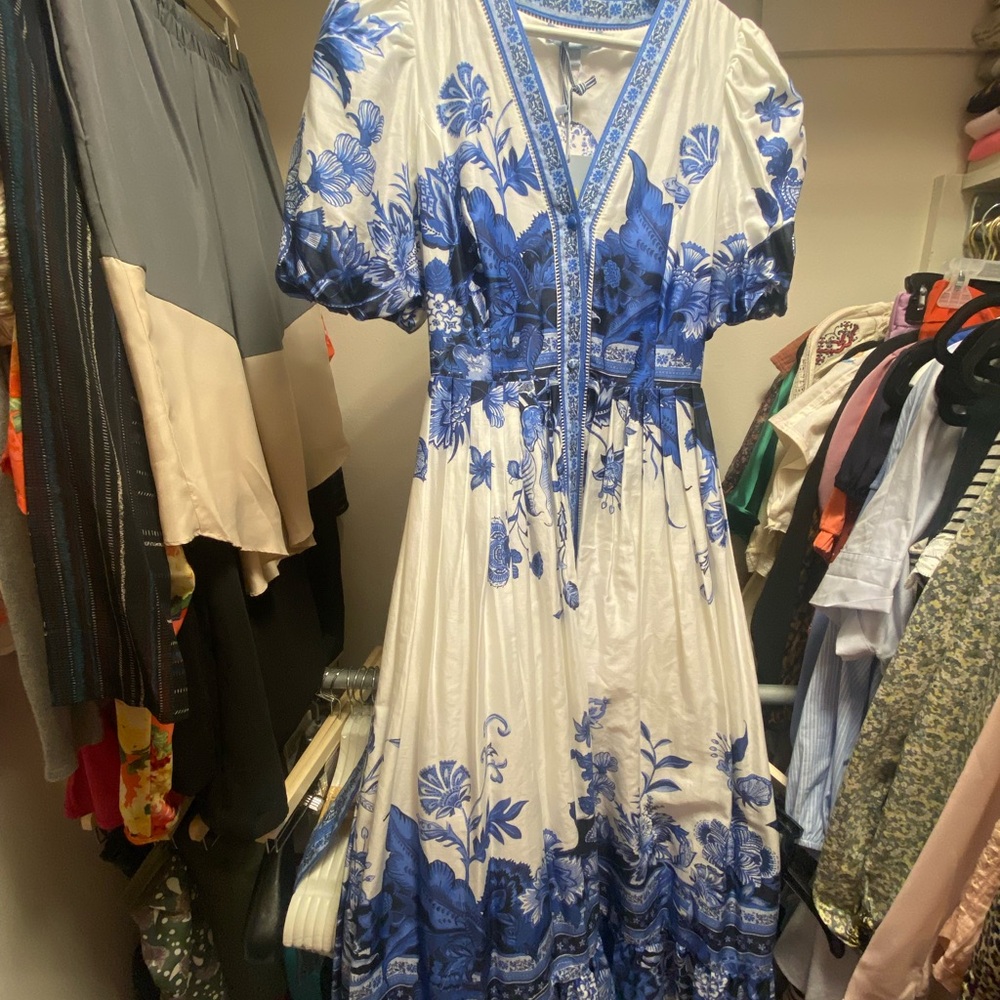 ANTONIO MELANI Blue and White Maxi Dress